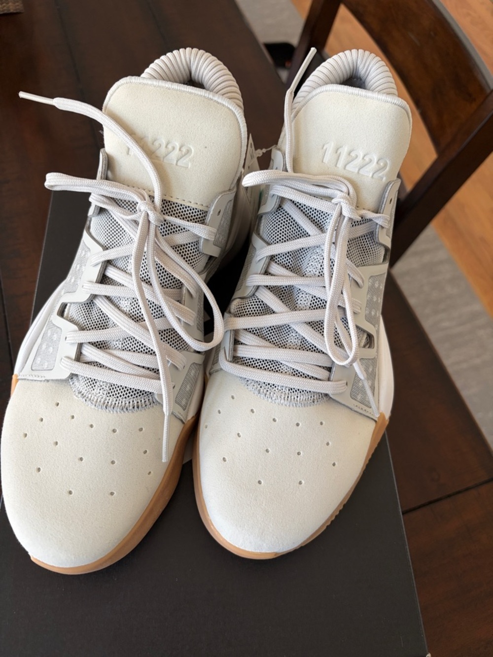 adidas Pro Vision 11222 Light Cream Athletic Sneakers with Gum Outsole